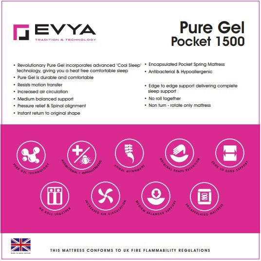 EVYA Pure Gel Pocket Sprung Mattress